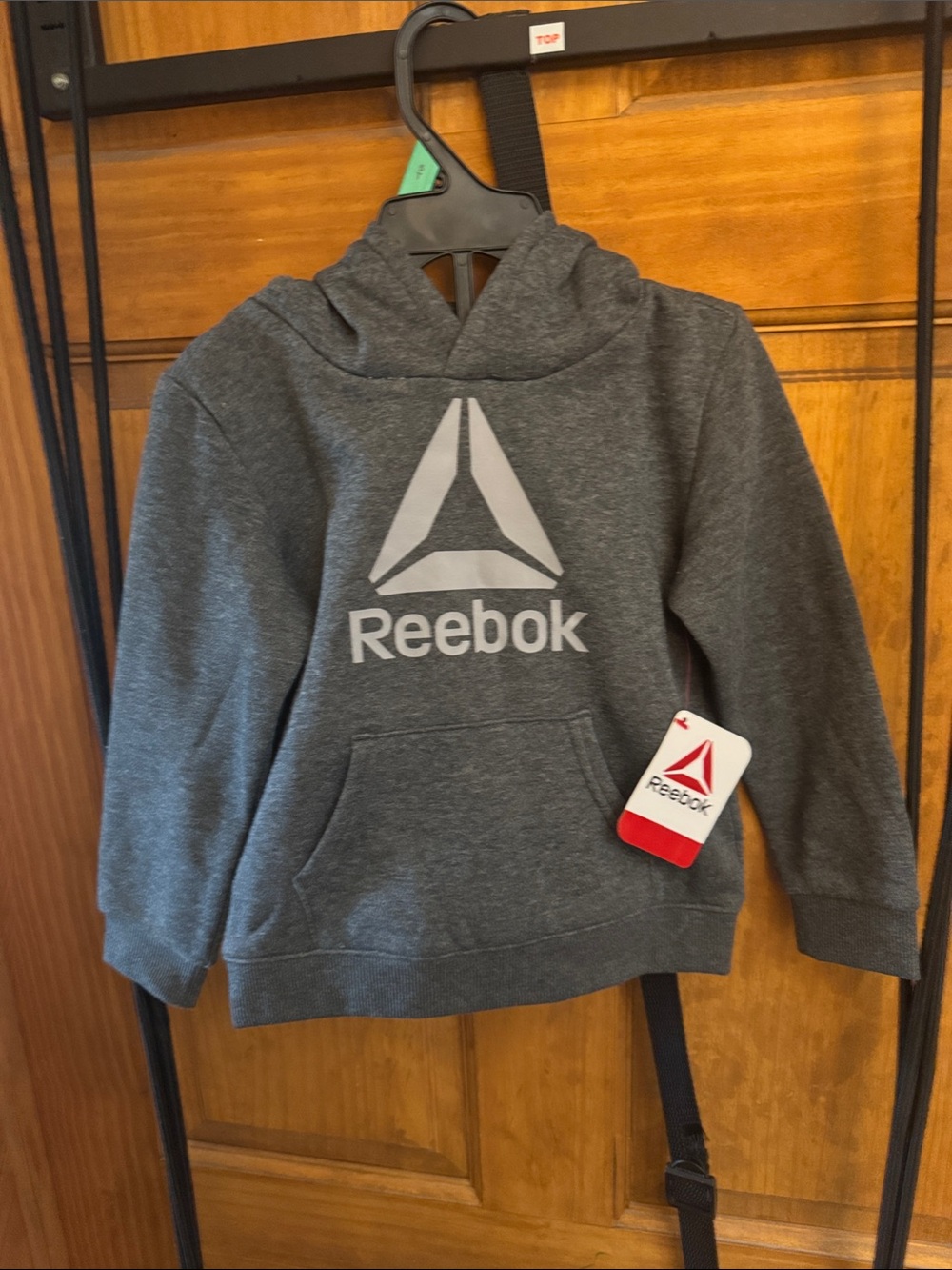 Reebok Kids Charcoal Gray Hoodie with Logo